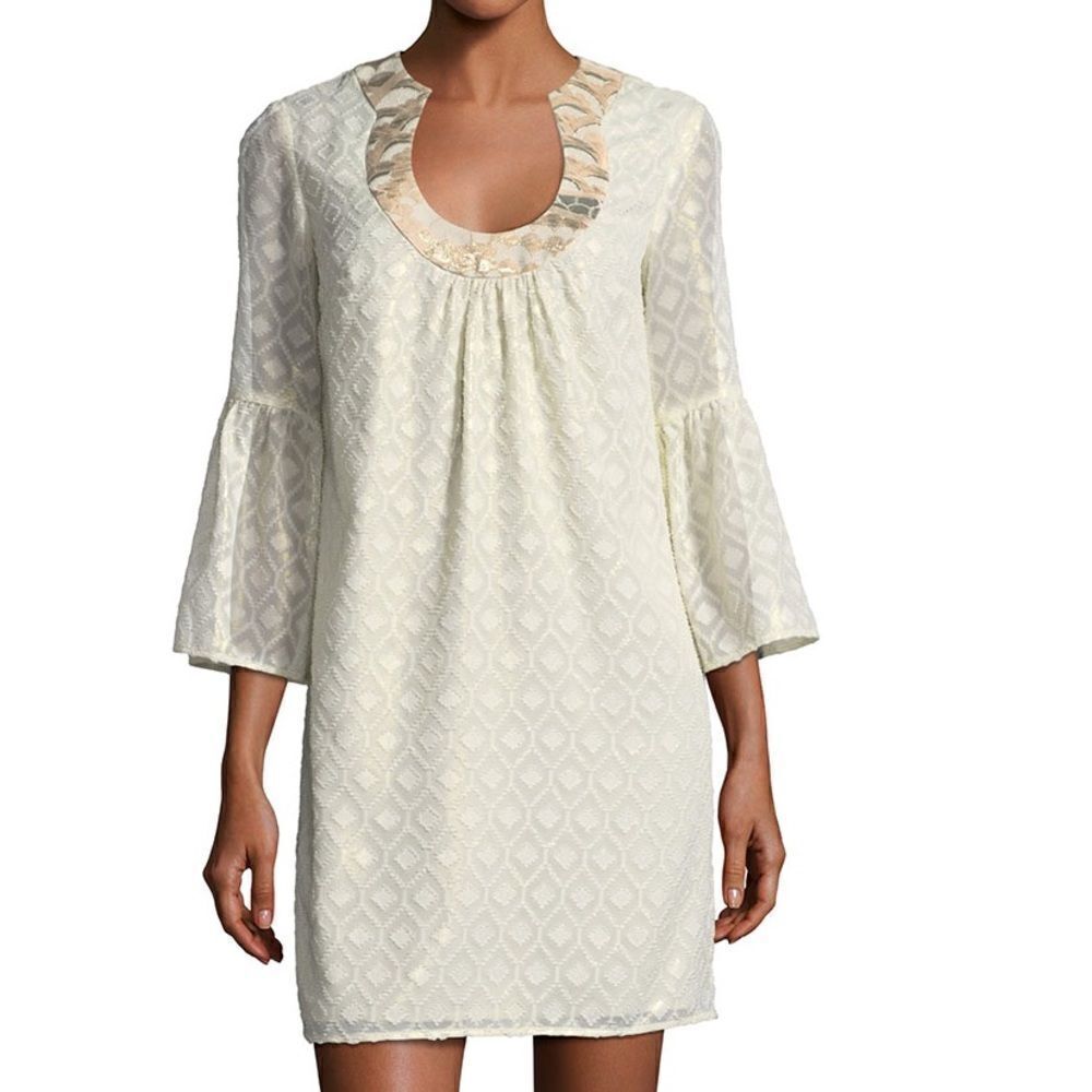 TRINA TURK Foiled Hexagon Swirl Jacquard Mini Dress -Sz 6
